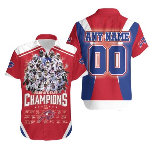 Buffalo Bills 2020 AFC East Champions Team Signatures NFL 3D Custom Name Number For Bills Fans Hawaiian Shirt