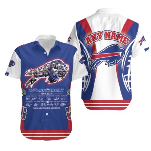 Buffalo Bills 60th Anniversary 1960 2020 Thank You For The Memories NFL 3D Custom Name Hawaiian Shirt