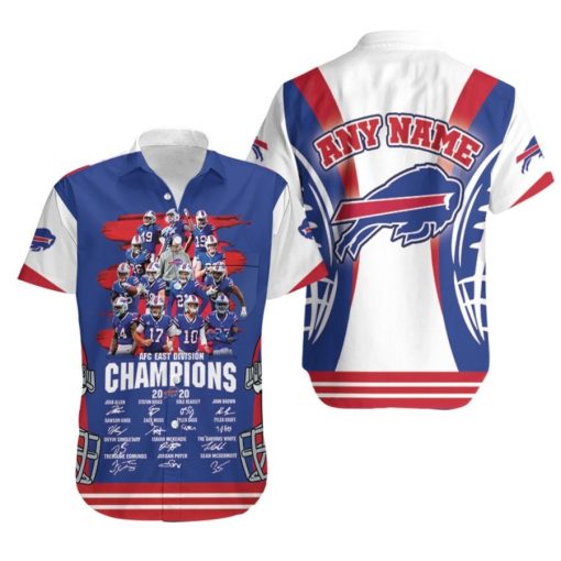 Buffalo Bills AFC East Division Champions 2020 Legends Signature NFL 3D Custom Name For Bills Fans Hawaiian Shirt