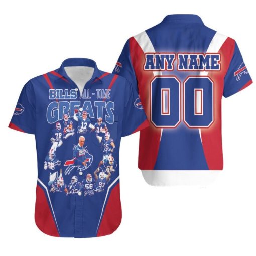 Buffalo Bills All-Time Greats Legends Coach And Team NFL 3D Custom Name Number For Bills Fans Hawaiian Shirt