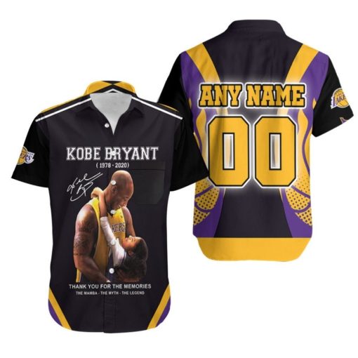 Kobe Bryant The Mamba The Myth The Legend Los Angeles Lakers NBA 3D Custom Name Number Hawaiian Shirt