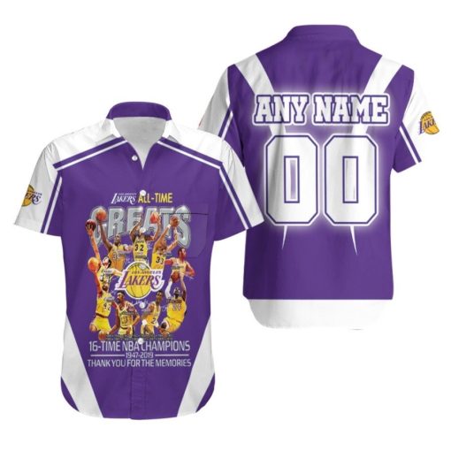 Los Angeles Lakers All-Time 16-Time Champions Thank You For The Memories NBA Hawaiian Shirt