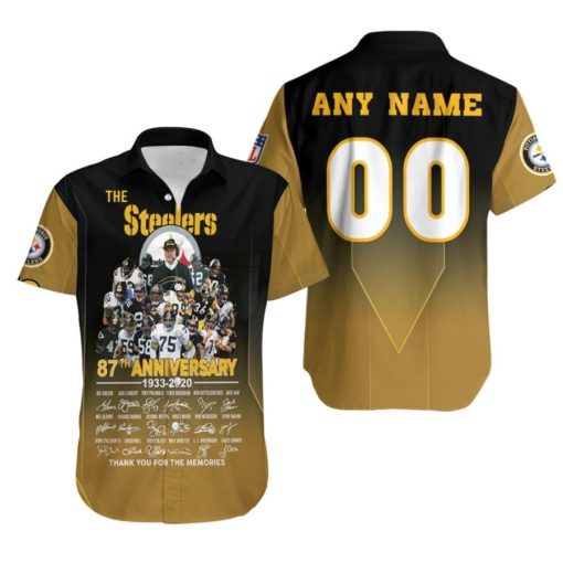 Pittsburgh Steelers 87th Anniversary 1933 2020 Thank You For The Memories NFL 3D Custom Name Number Hawaiian Shirt