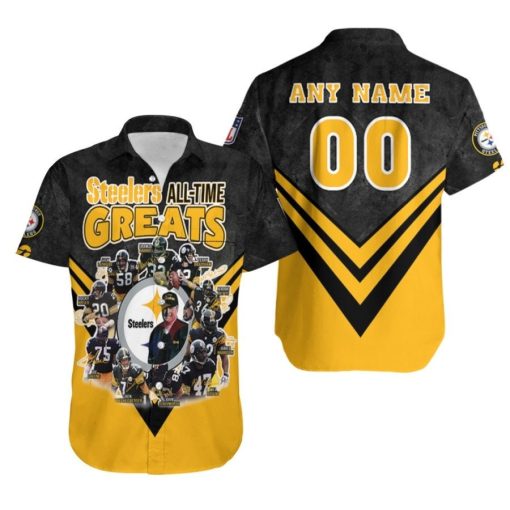 Pittsburgh Steelers All-Time Greats Legends Coach And Amazing Team NFL 3D Custom Name Number Hawaiian Shirt