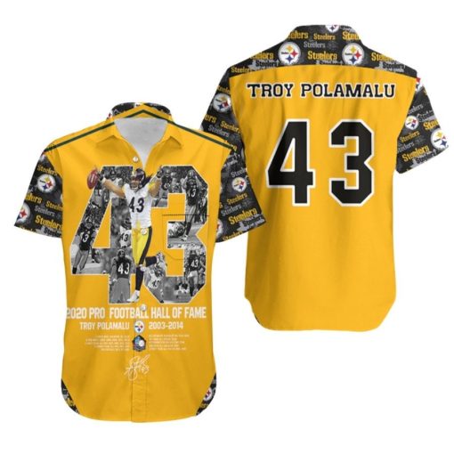 Pittsburgh Steelers Troy Polamalu 43 2020 Pro Football Hall Of Fame Legendary Captain NFL 3D Hawaiian Shirt