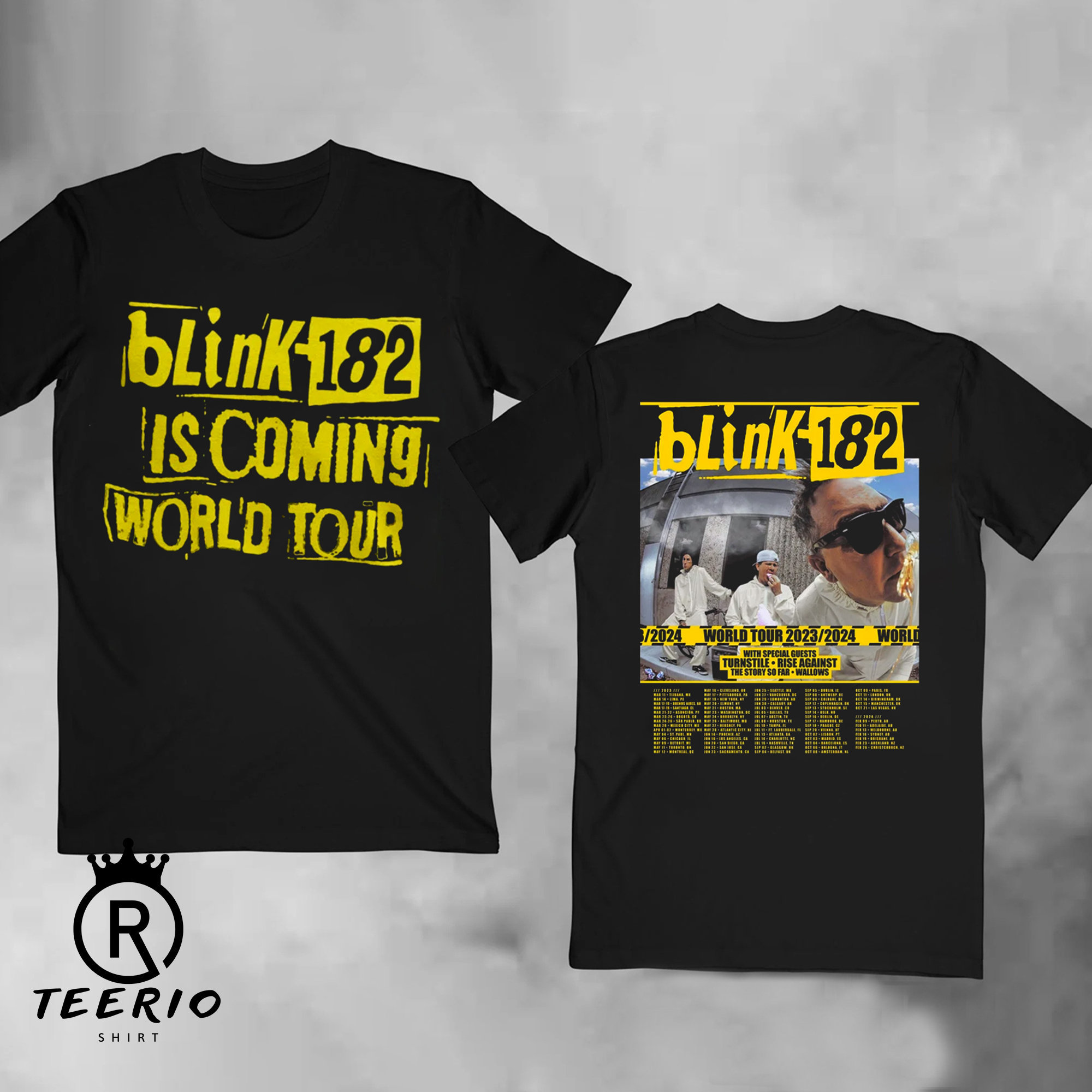 blink 182 world tour shirt