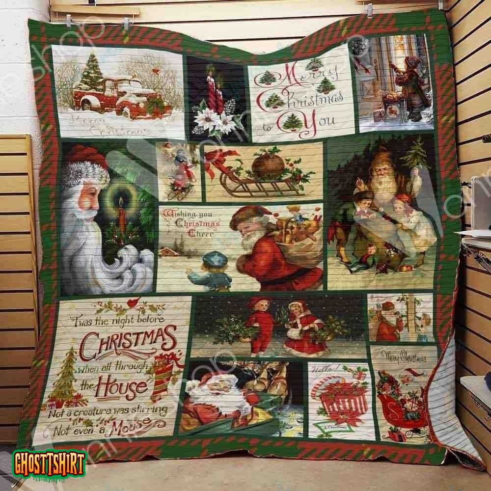 Christmas Santa Vintage Quilt Blanket