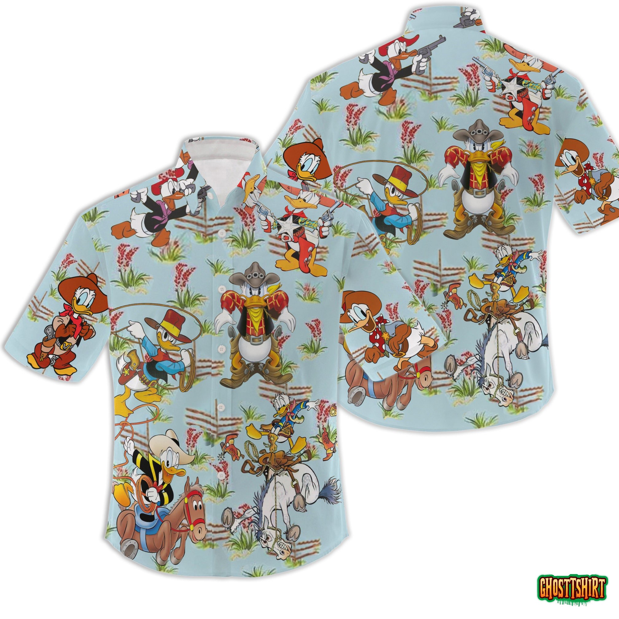 Donald Duck Cowboy Hawaiian Shirt