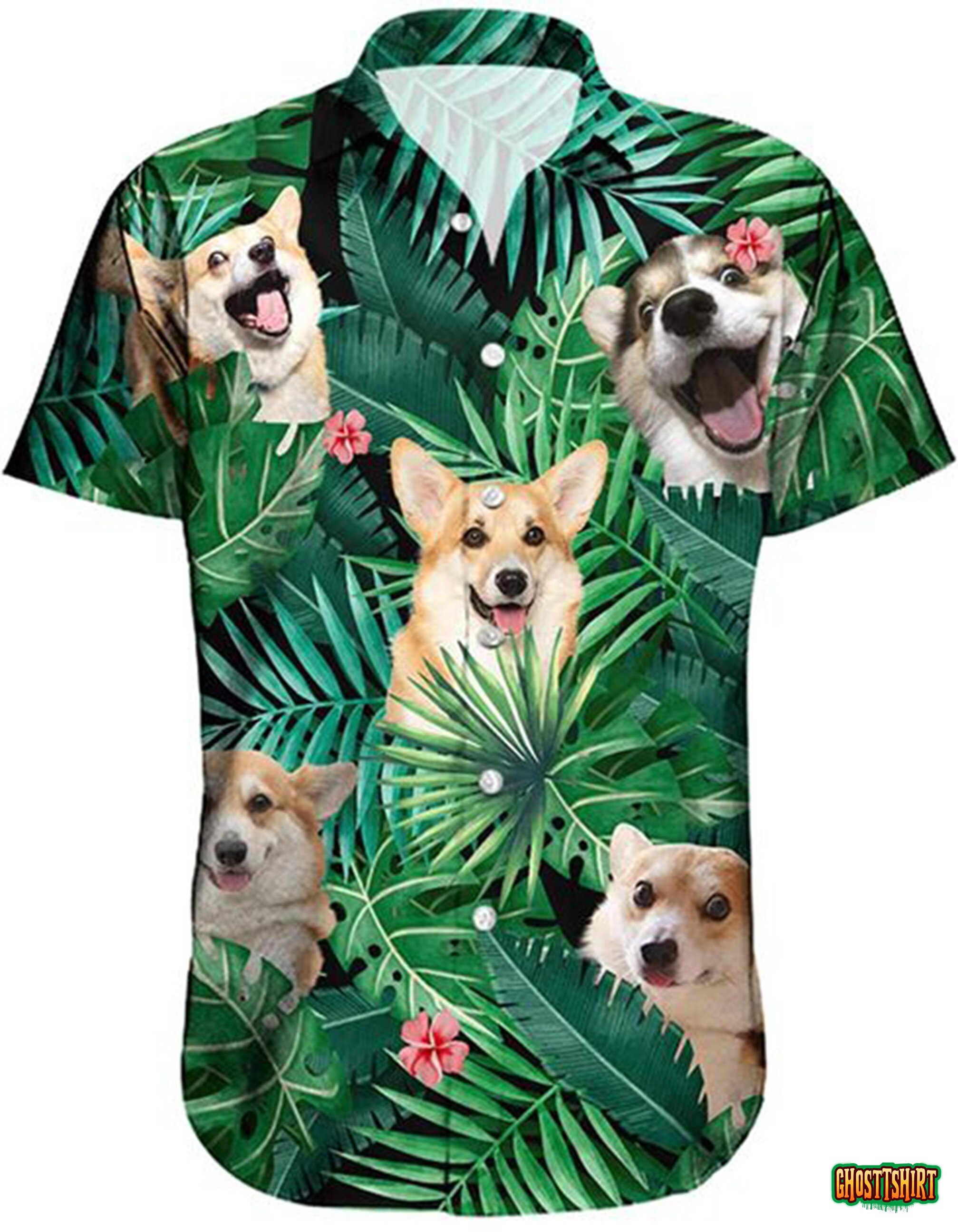 Funny Corgi Dog Hawaiian Shirt
