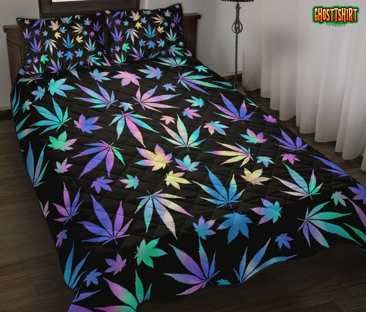 Hologram Marijuana Weed Cannabis Bedding Set