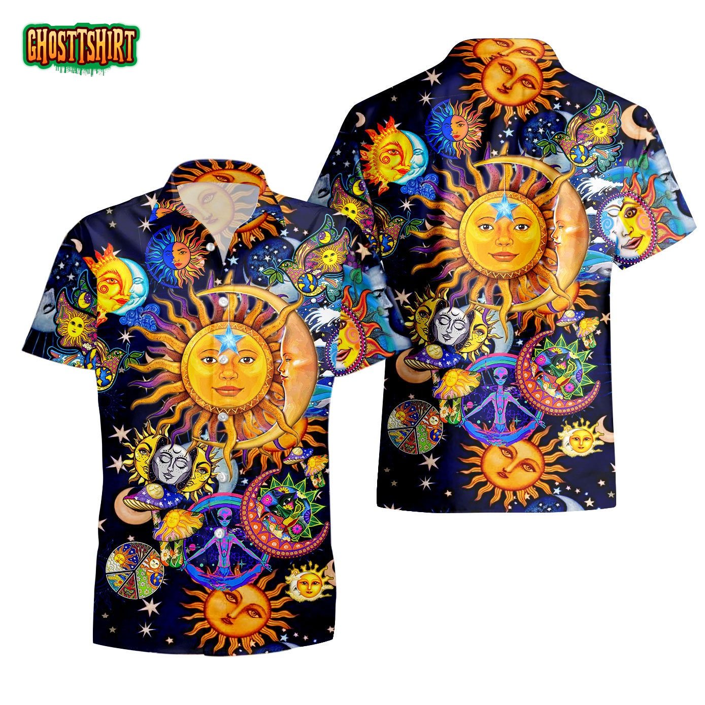 Moon Embracing The Sun Hippie Hawaii Shirt