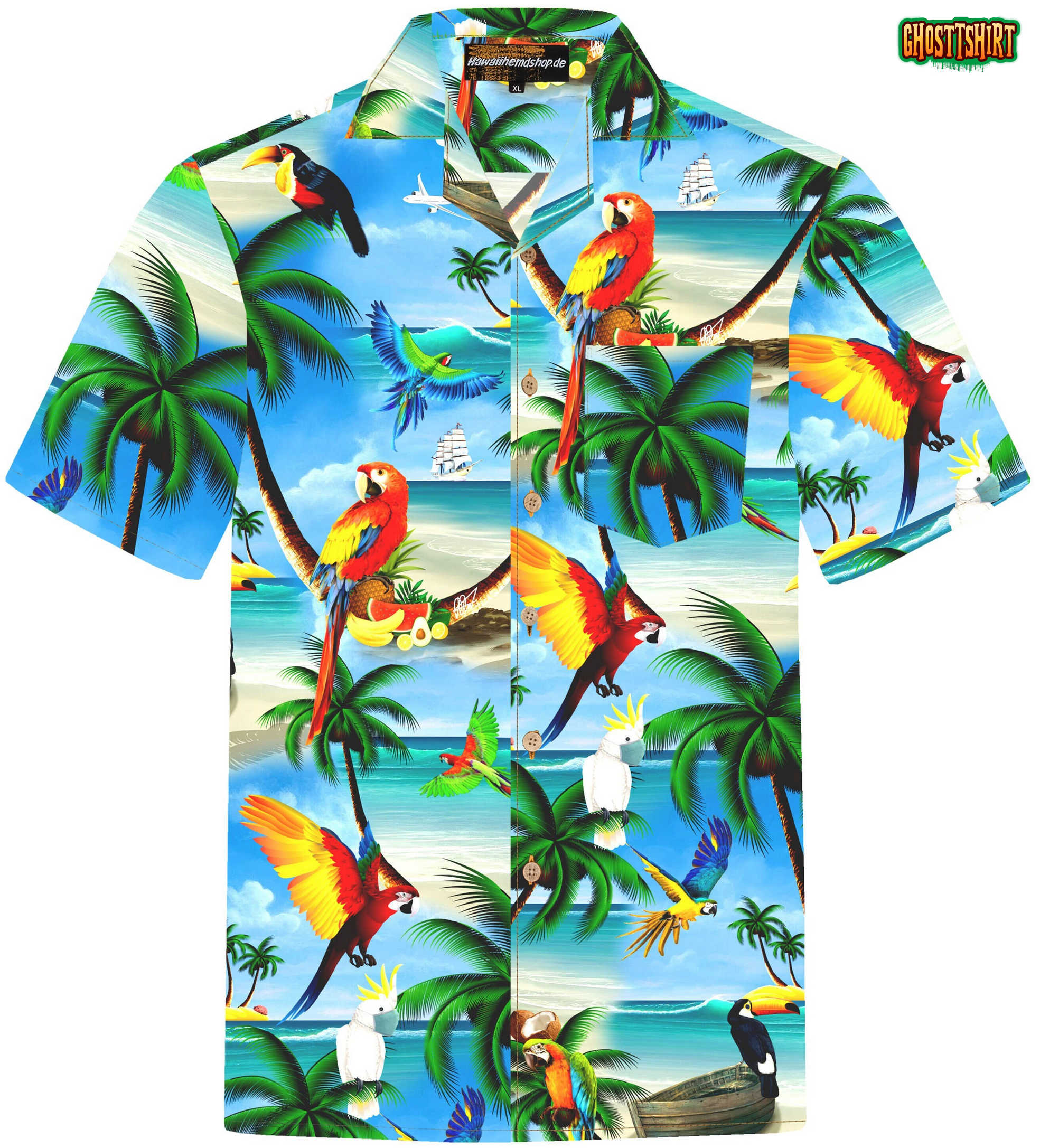 Parrots Island Hawaiian Shirt