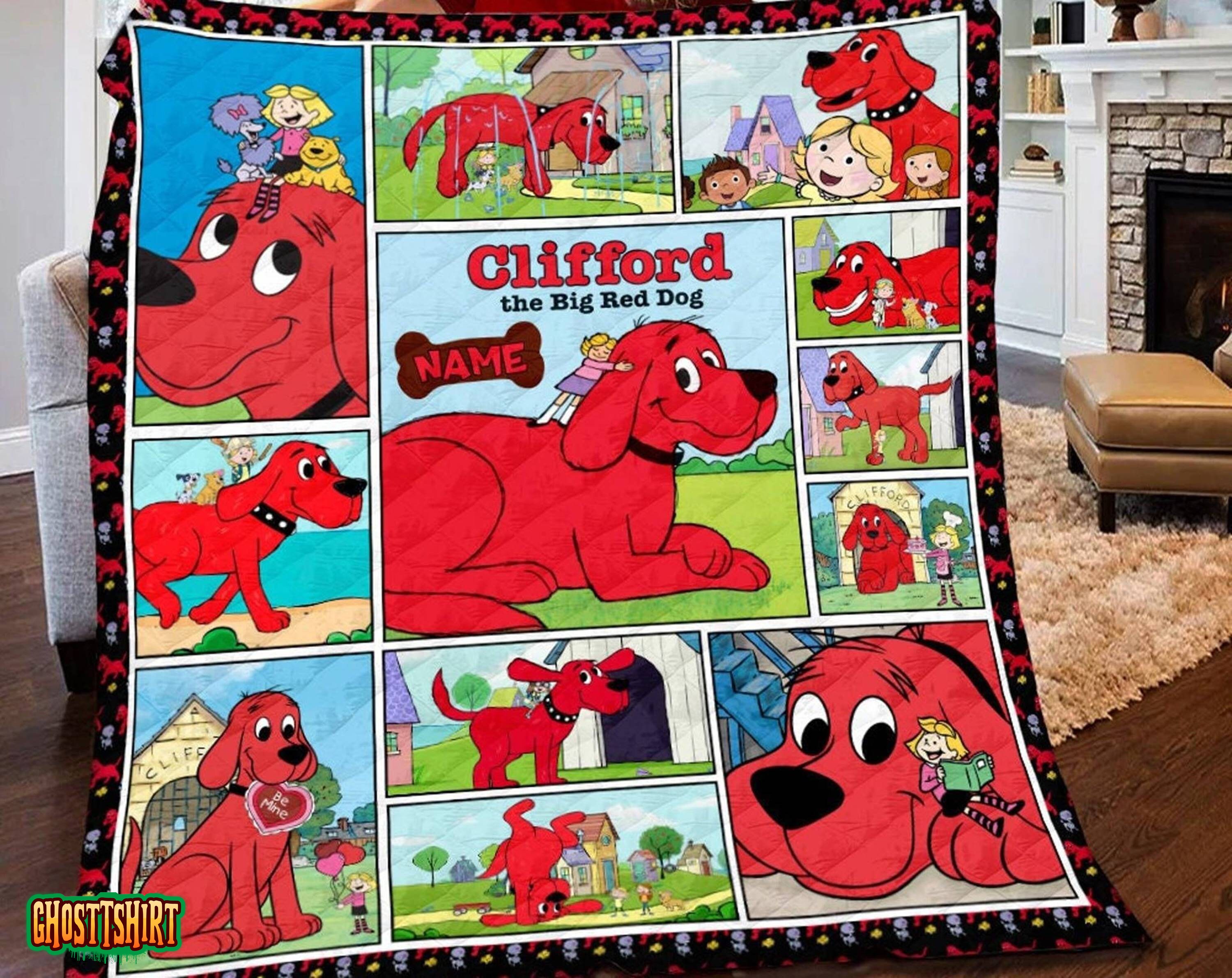 Personalized Clifford the Big Red Dog Blanket