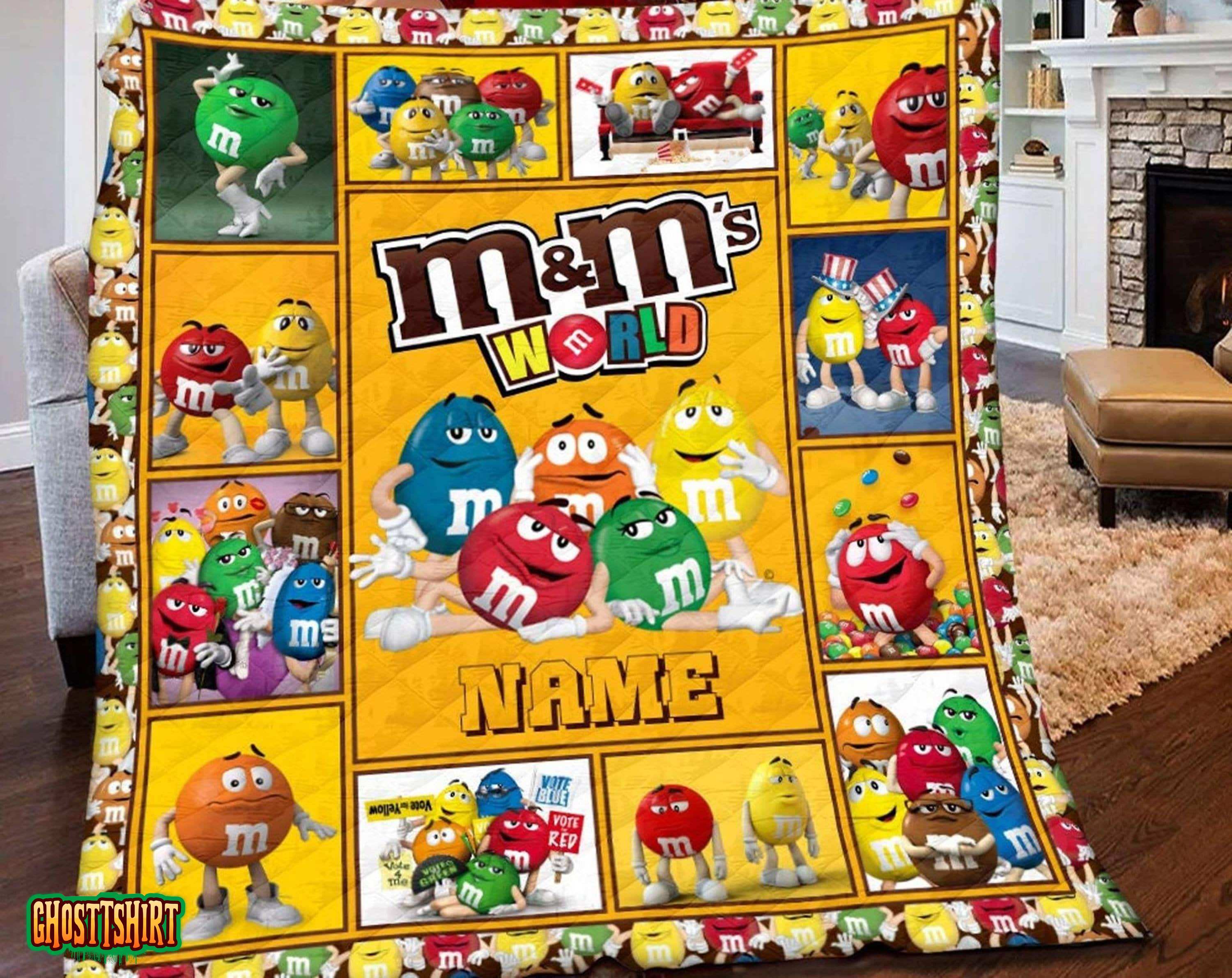 Personalized M and M World Blanket