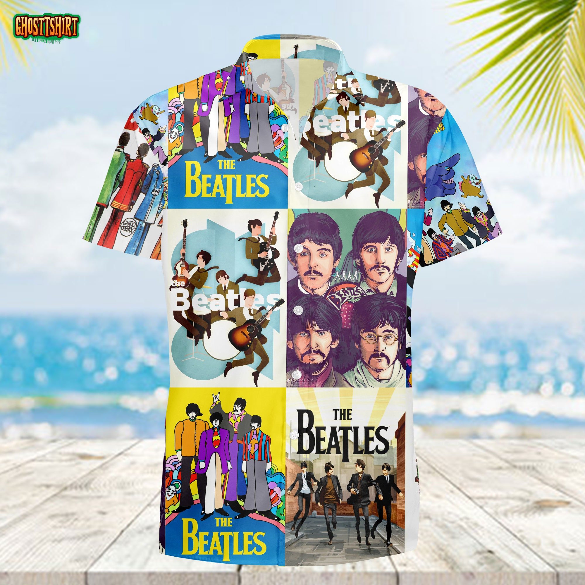 The Beatles Rock Band Hawaiian Shirt