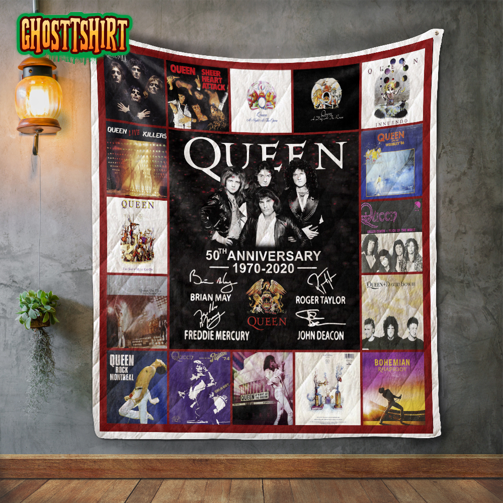 50 Years Of Queen 1970-2020 We Are The Champions Quilt Blanket