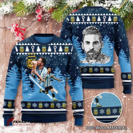 Goat Lionel Messi Argentina Ugly Christmas Sweater