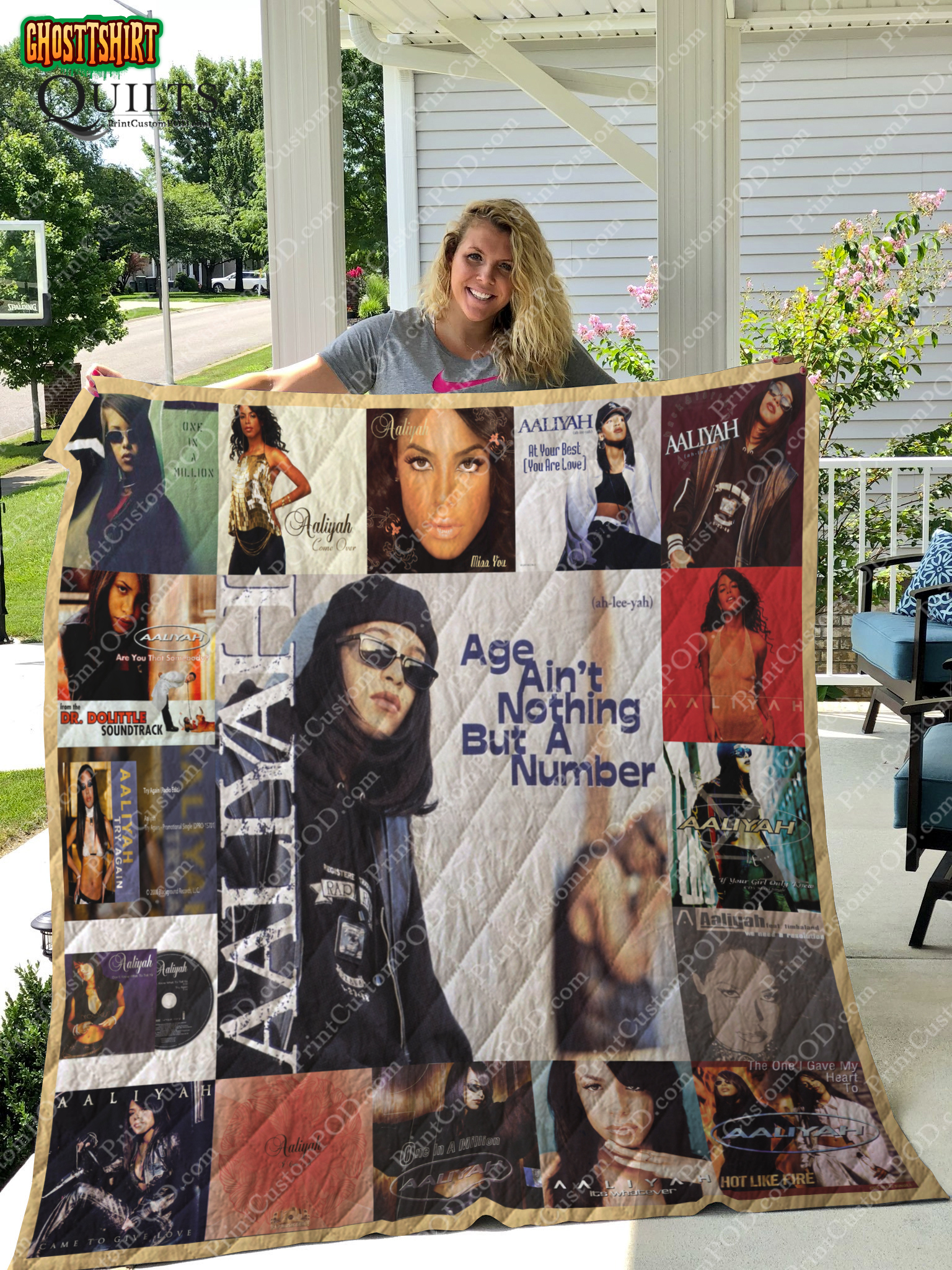 Aaliyah Albums Quilt Blanket For Fans
