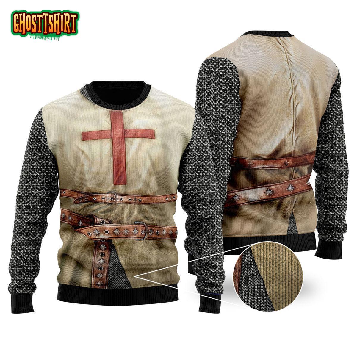 Knights Templar Armor Xmas Funny Ugly Christmas Sweater