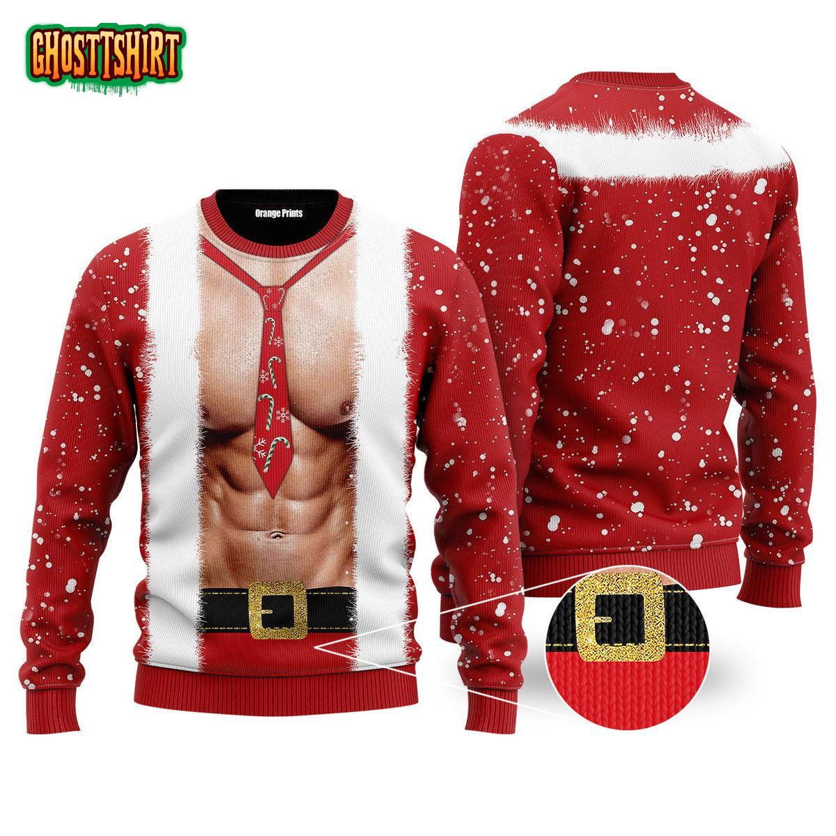 Santa Body Xmas Funny Ugly Christmas Sweater