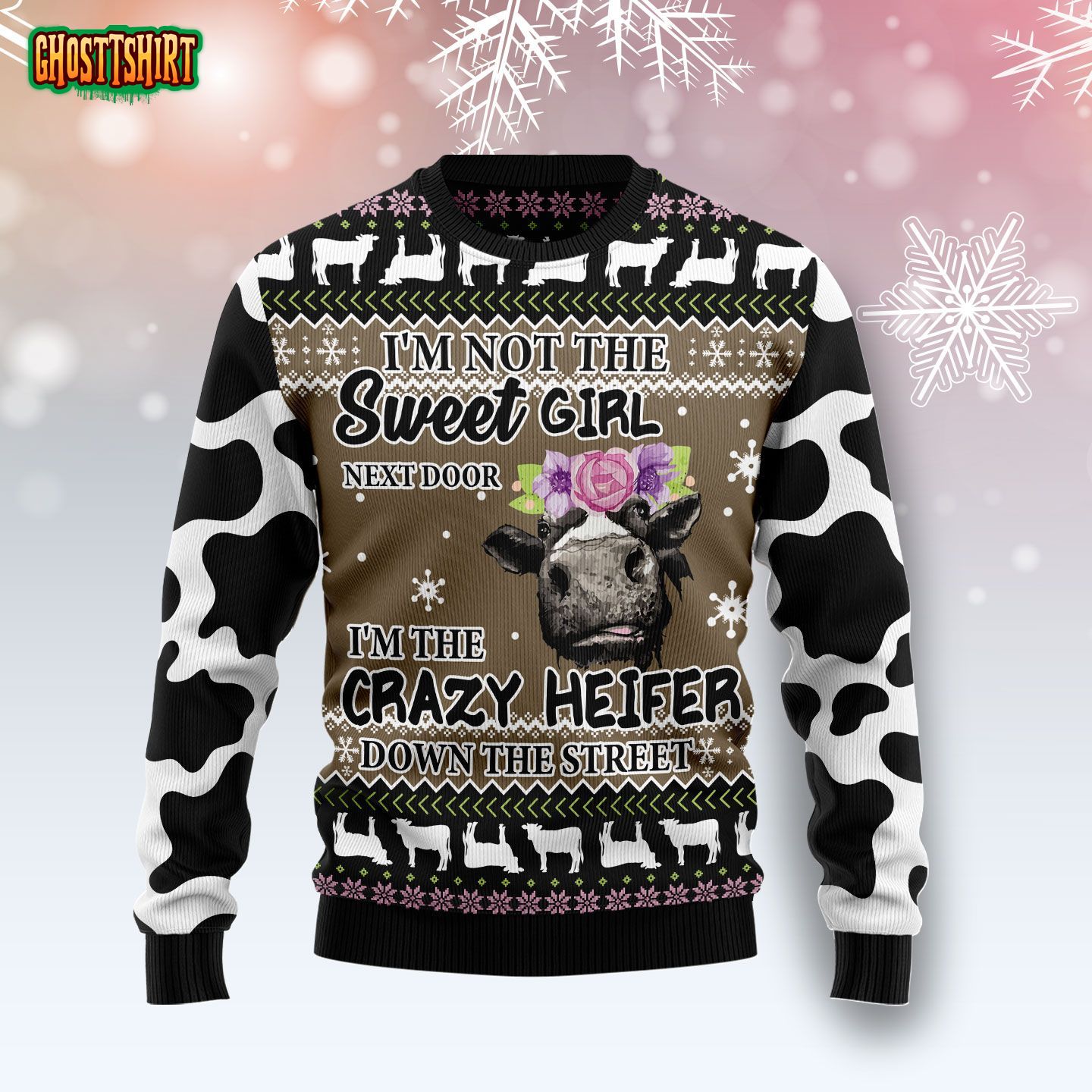 The Crazy Heifer Xmas Funny Ugly Christmas Sweater