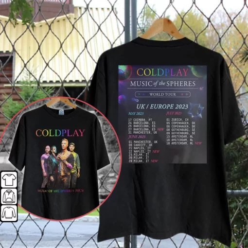 Coldplay Music of the Spheres Tour 2023 Double Sided Shirt