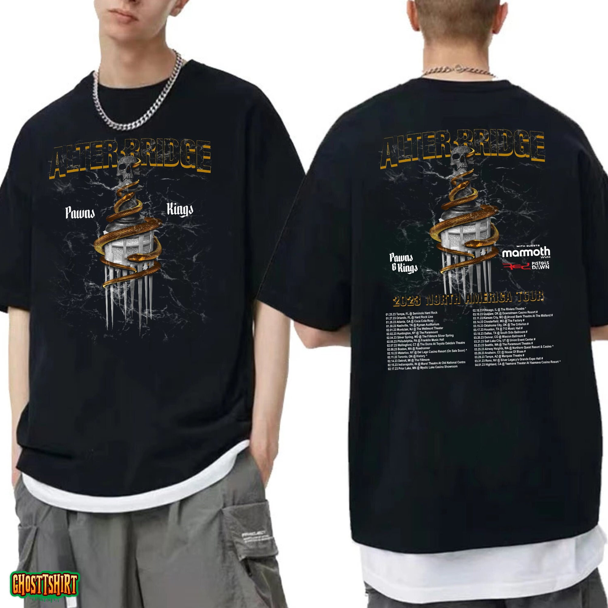 Pawns and Kings North America New Tour 2023 T-shirt Alter 