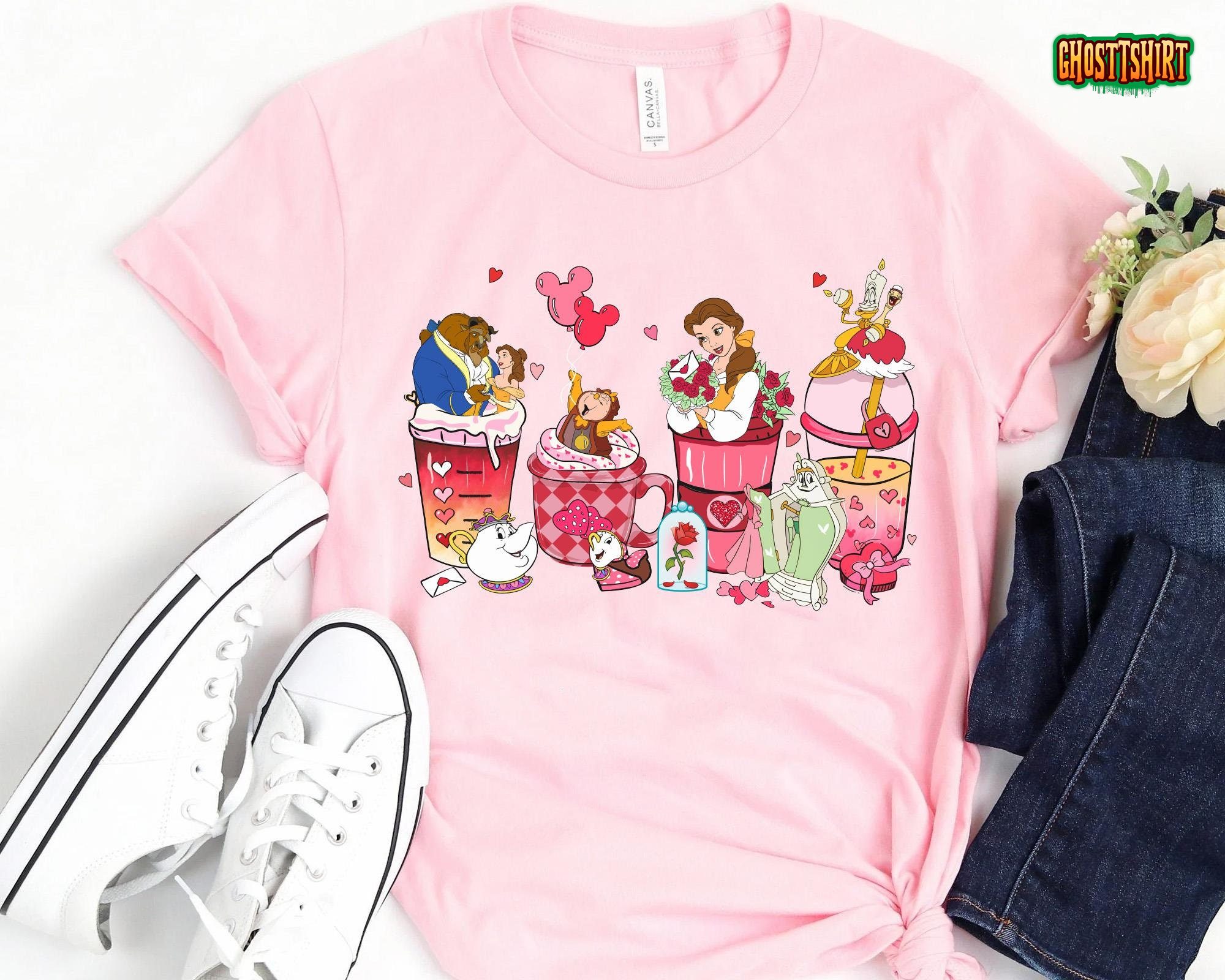 Beauty and The Beast Valentine Coffee Latte Drink Unisex T-Shirt