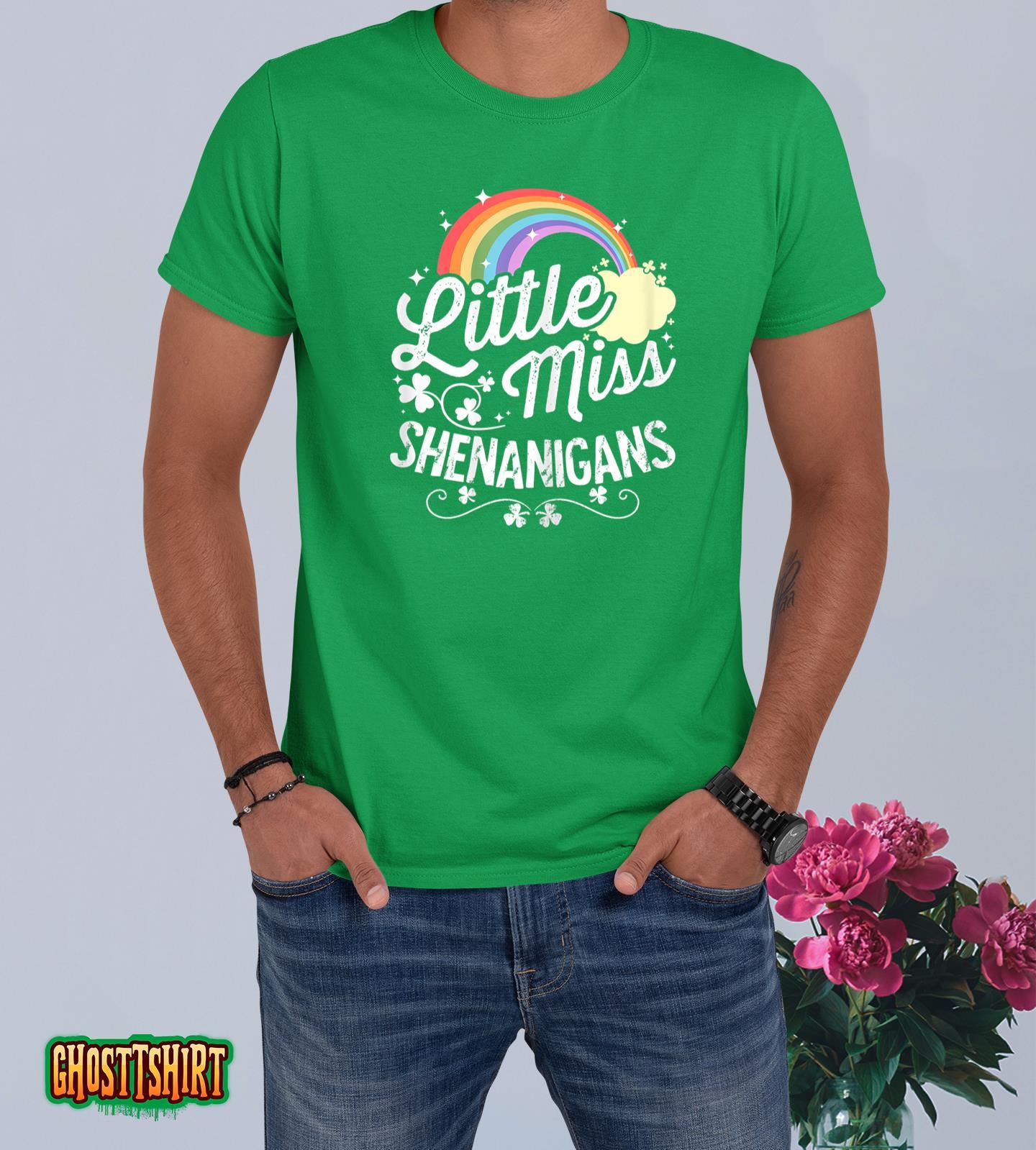 Little Miss Shenanigans for Girls and Women St Patricks Day T-Shirt