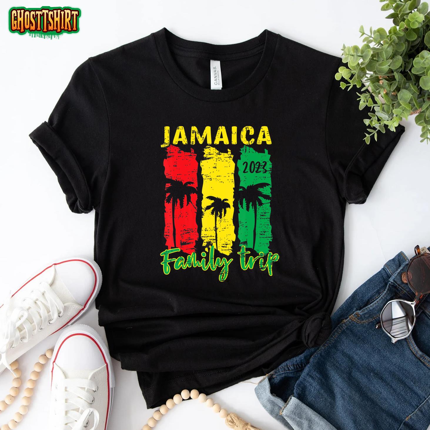 Retro Jamaica Family Vacation 2023 Jamaican Holiday Trip T-Shirt