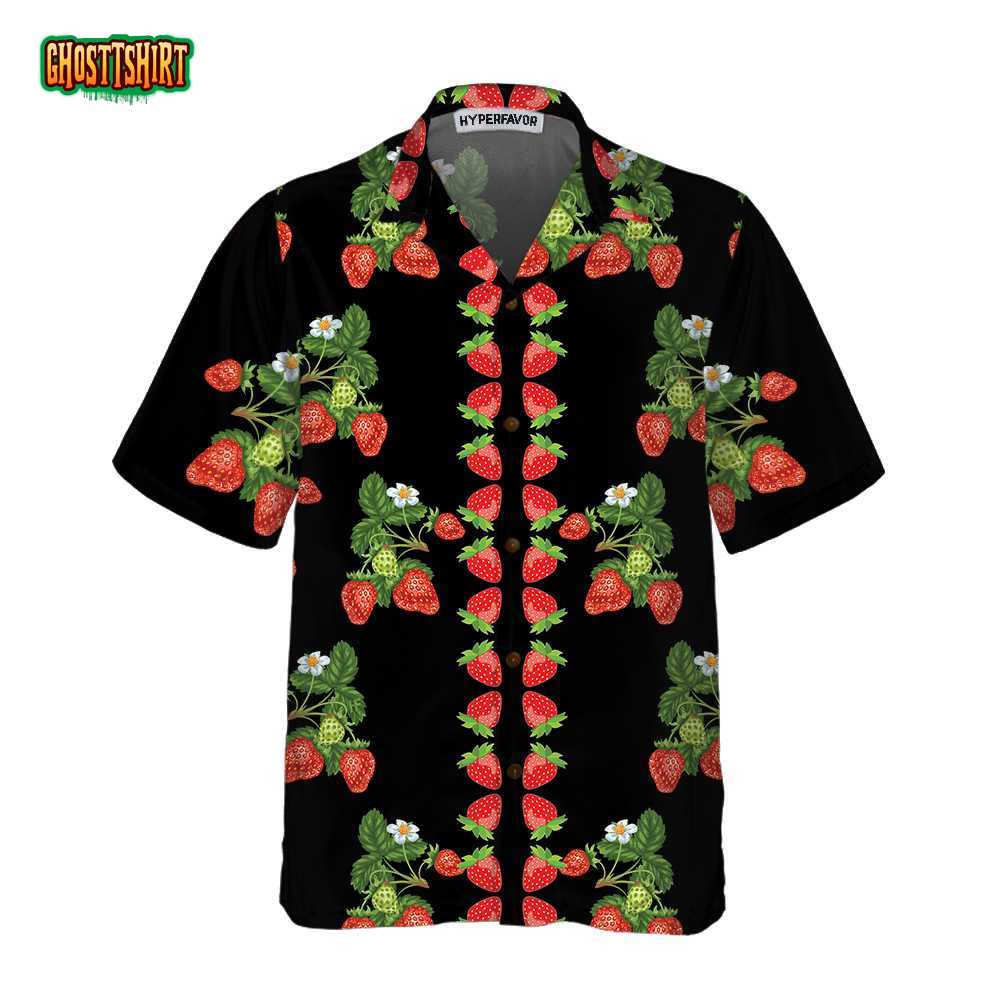 50s Style Strawberries Hawaiian Shirt