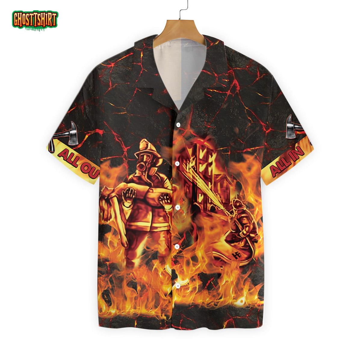 All In All Out In Fire Firefighter Hawaiian Shirt