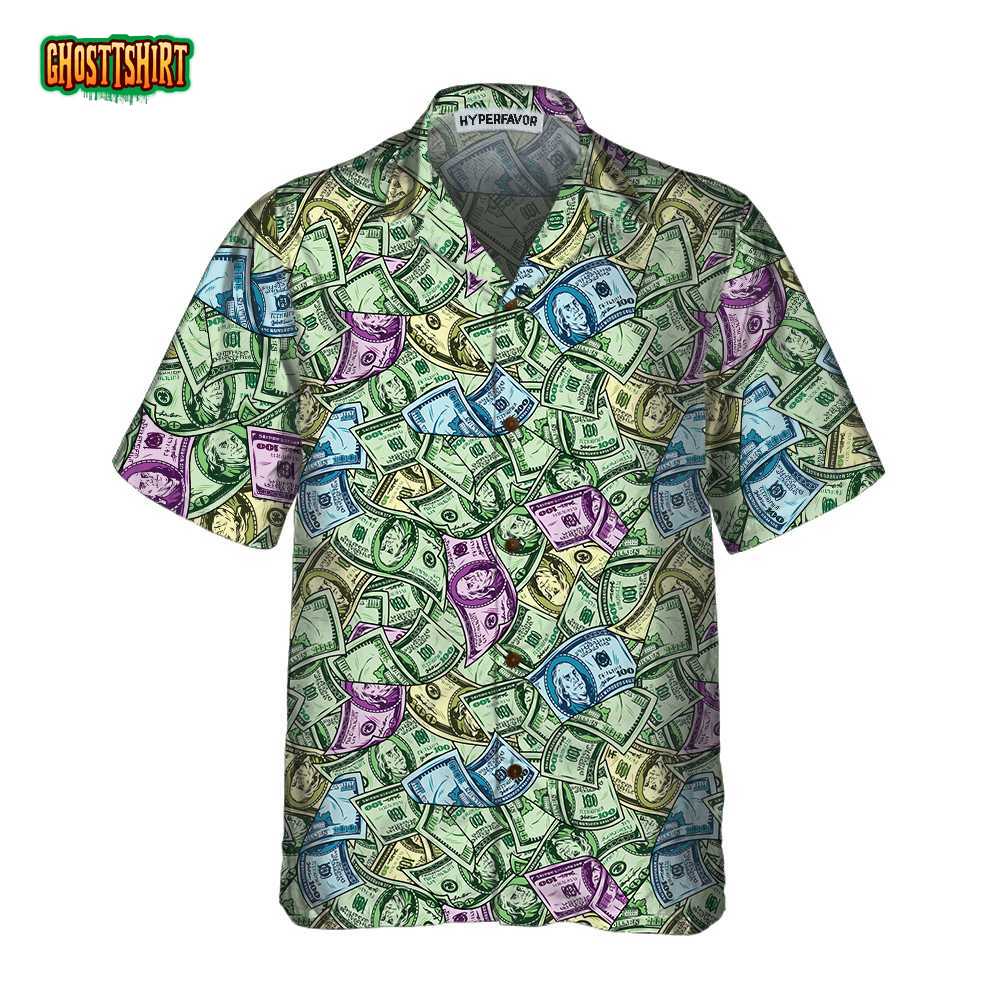 American Currency Banknotes Seamless Pattern Dollar Hawaiian Shirt