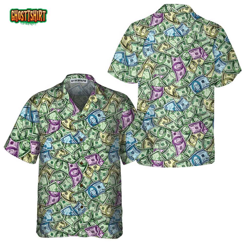 American Currency Banknotes Seamless Pattern Dollar Hawaiian Shirt