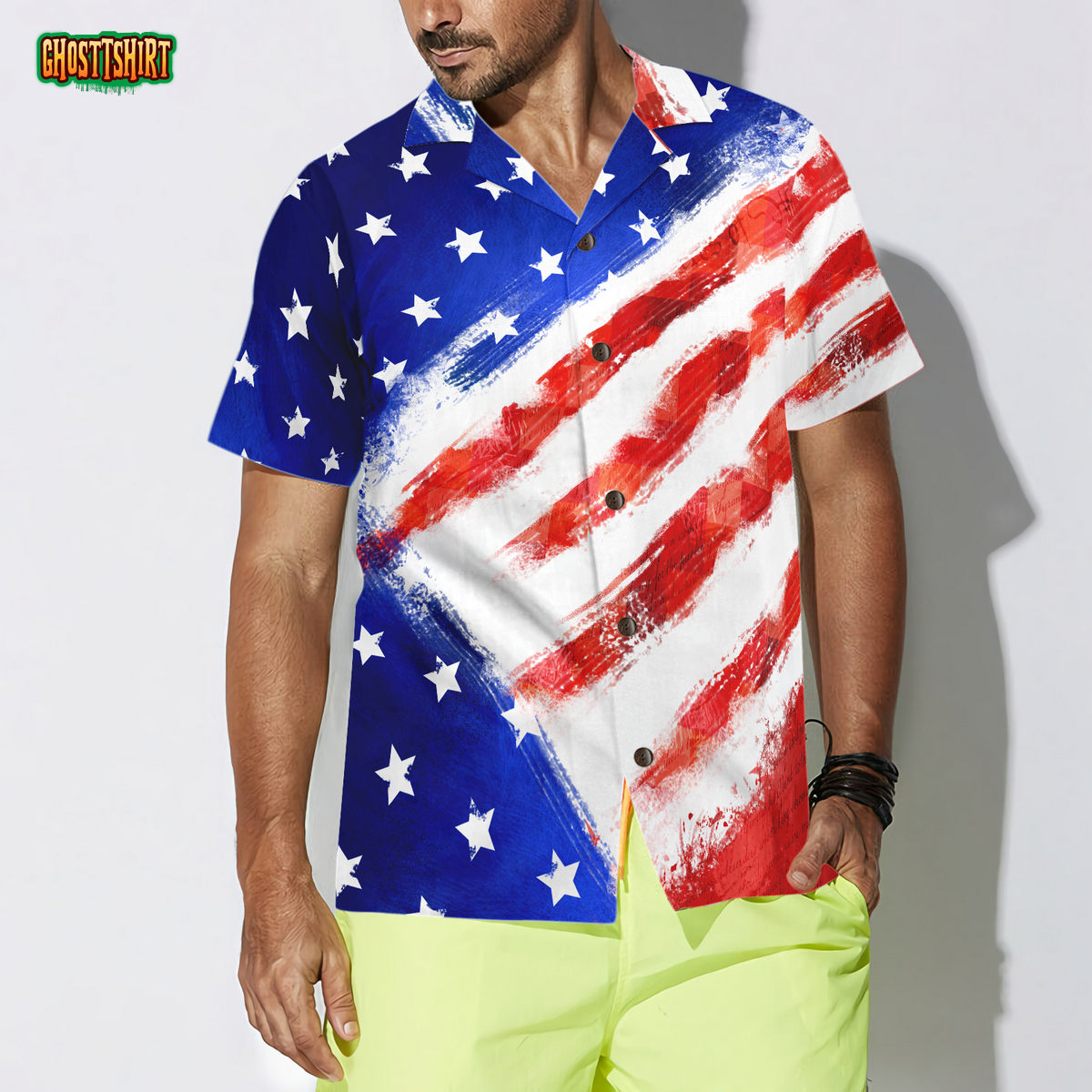 American Flag Hawaiin Shirt For Men