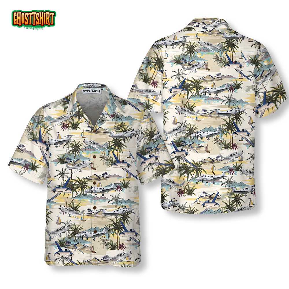 Army Aviation Aircraft Tropical Pattern Hawaiian Shirt