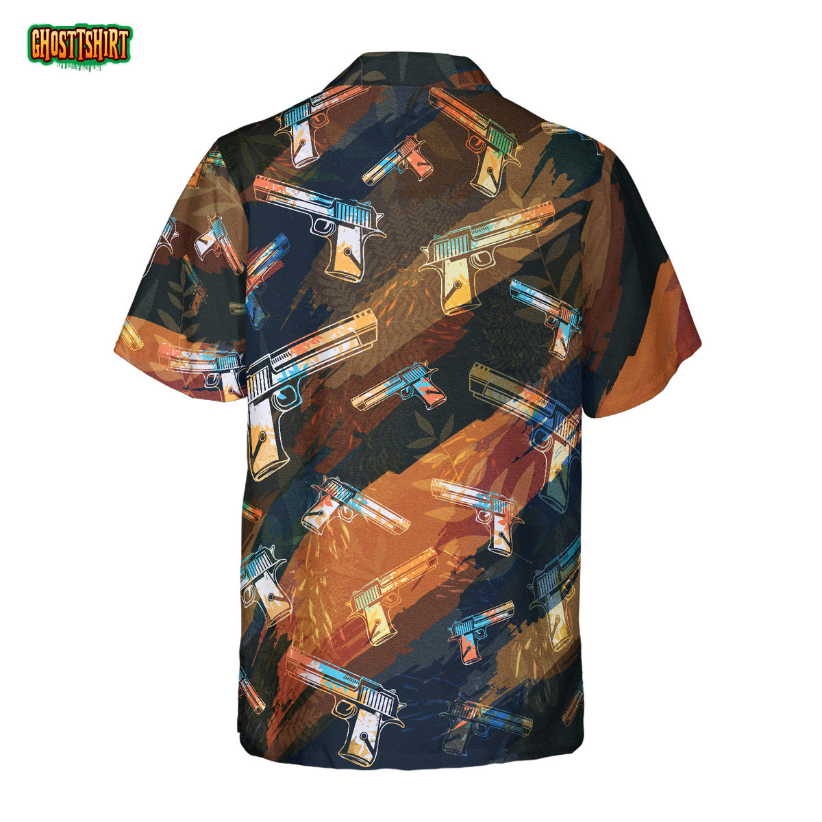 Artistic Tropical Gun Hawaiian Shirt For Men