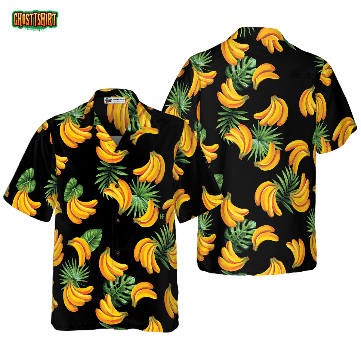 Banana & Tropical Palm Leaves Hawaiian Shirt