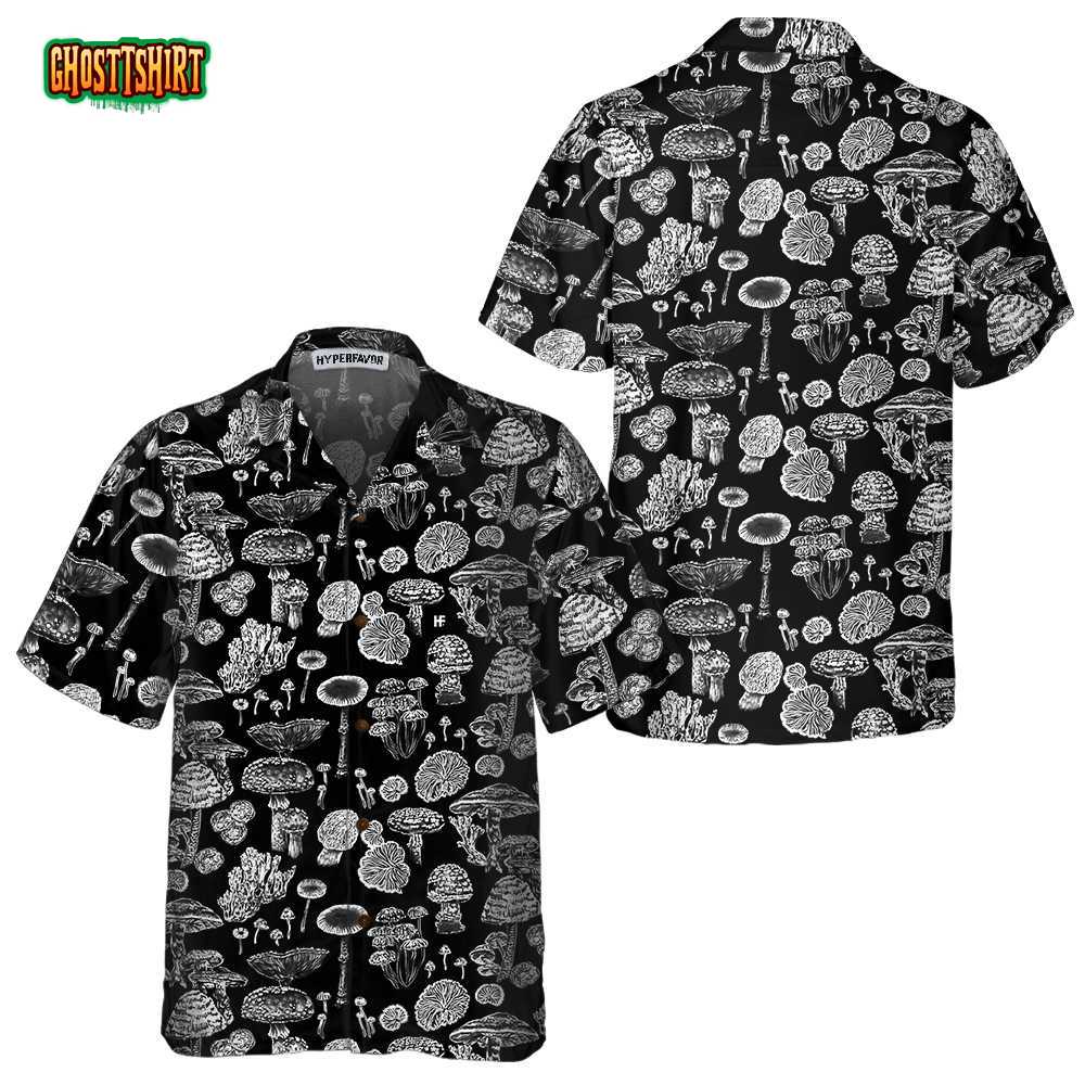 Black And White Mushroom Hawaiian Shirt