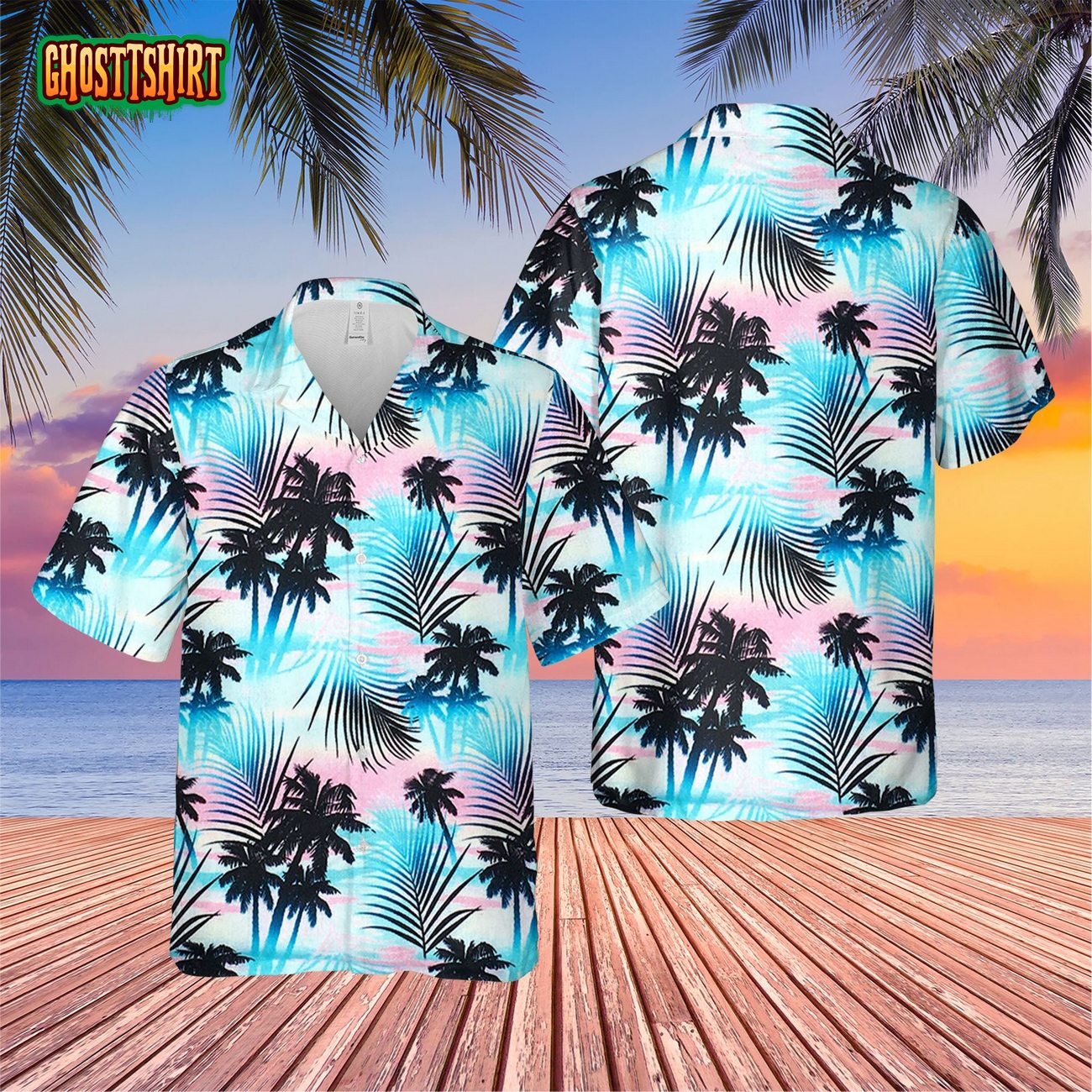 Black Coconut Tree Trending Hawaiian Shirt