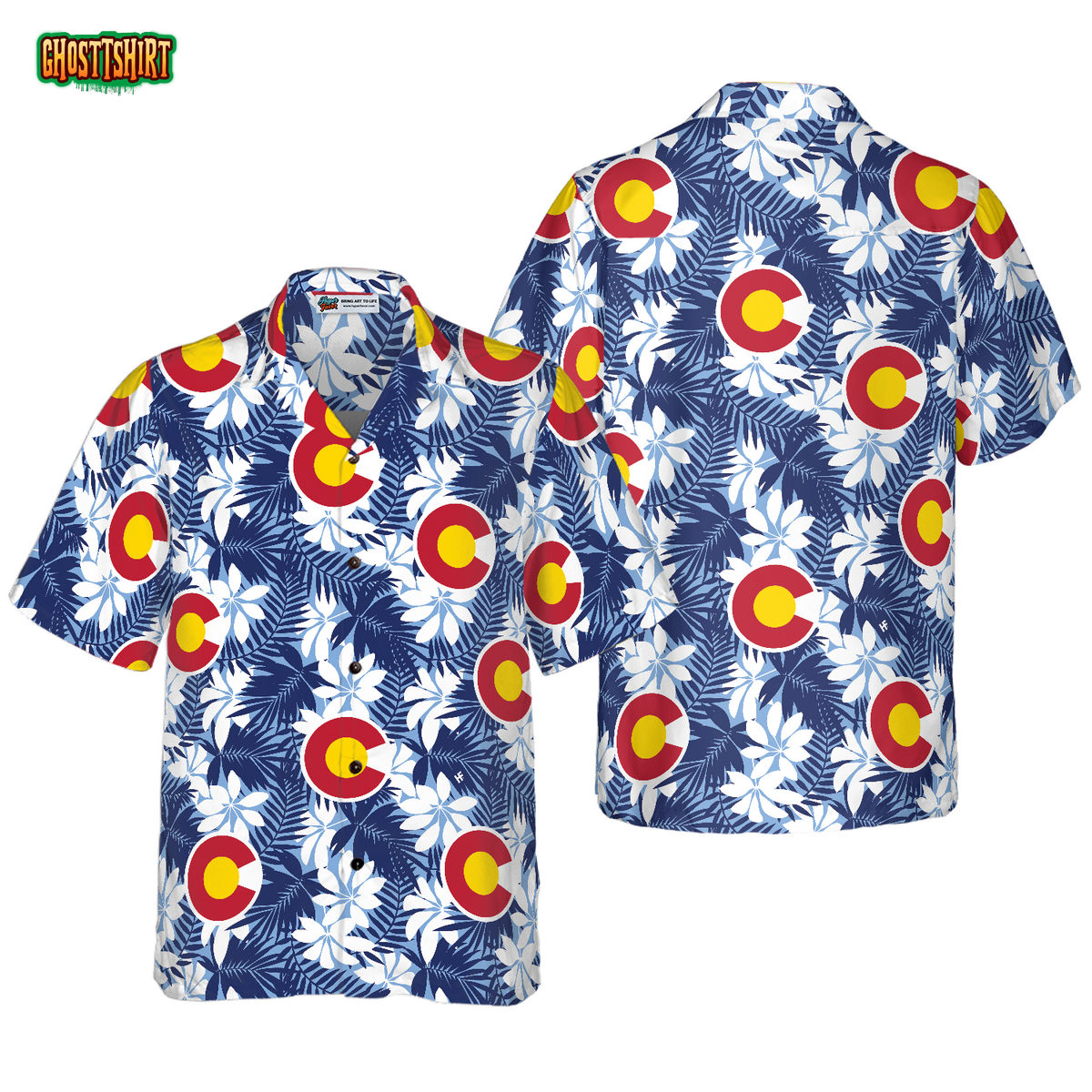 Colorado Flag Seamless Pattern USA Hawaiian Shirt