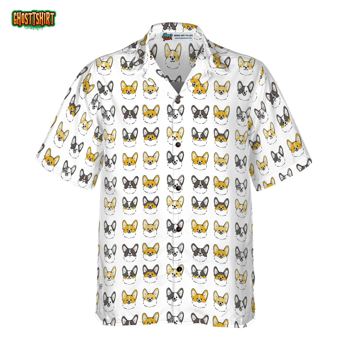 Corgis In Different Colors Corgi Hawaiian Shirt
