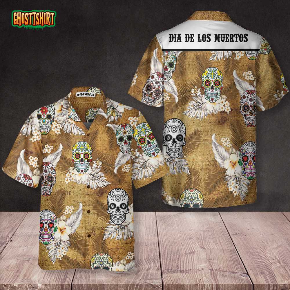 Dia De Los Muertos Sugar Skull Hawaiian Shirt