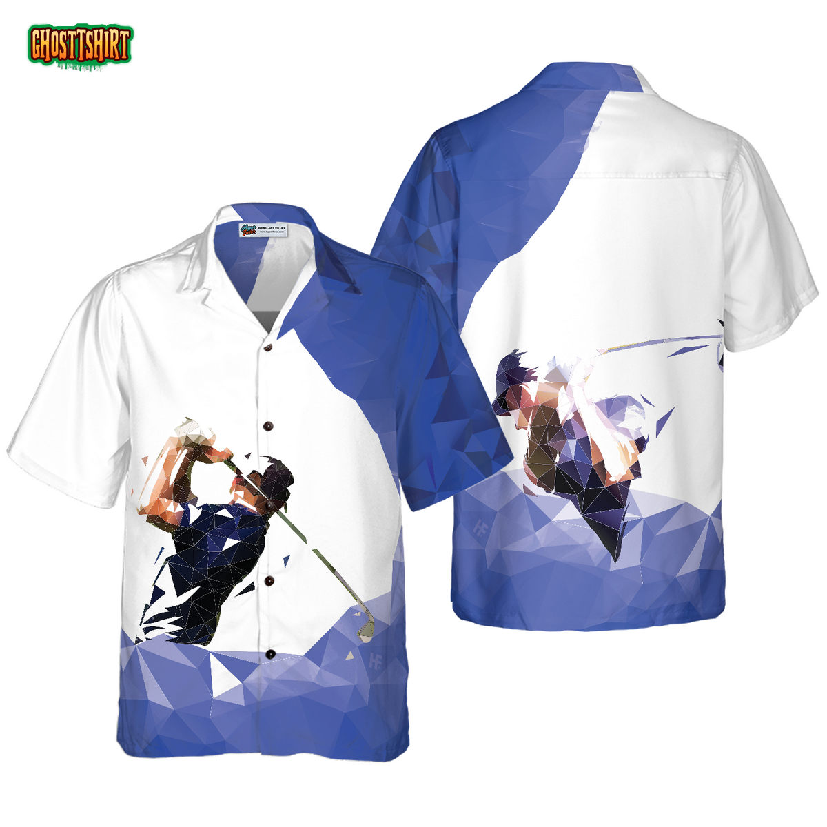 Golf Low Poly Hawaiian Shirt