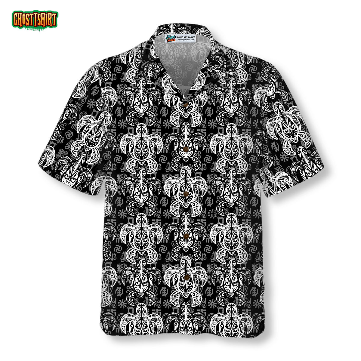 Indigenous Tribal Polynesian Style Sea Turtle Hawaiian Shirt