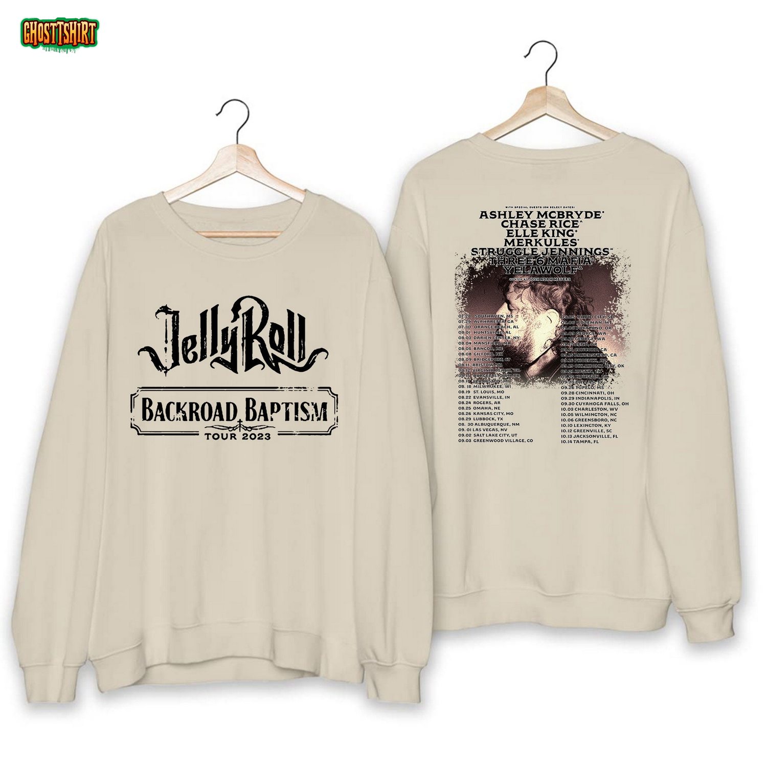 Jelly Roll Concert 2023 Backroad Baptism 2023 Tour Shirt