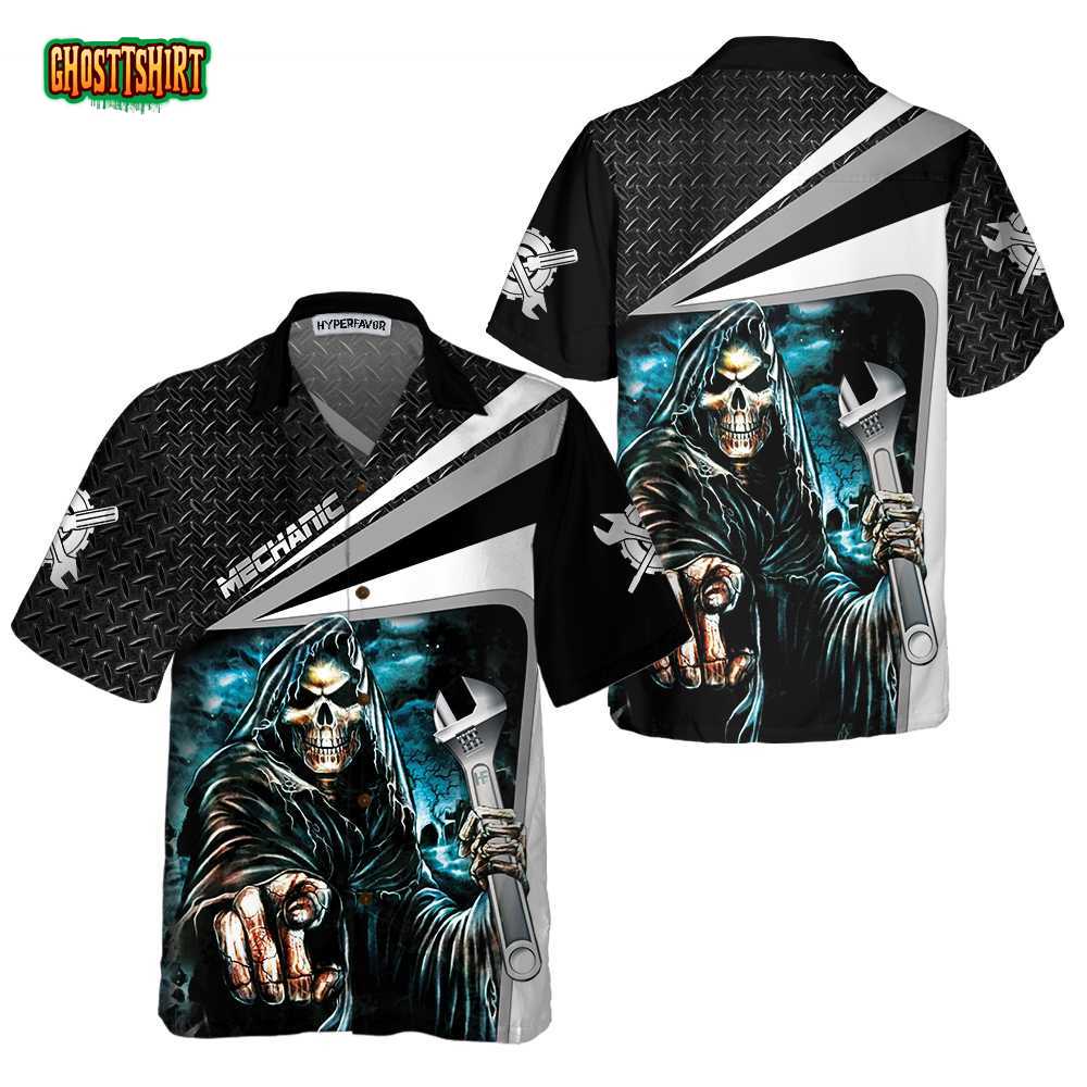 Mechanic Grim Reaper Mechanic Hawaiian Shirt