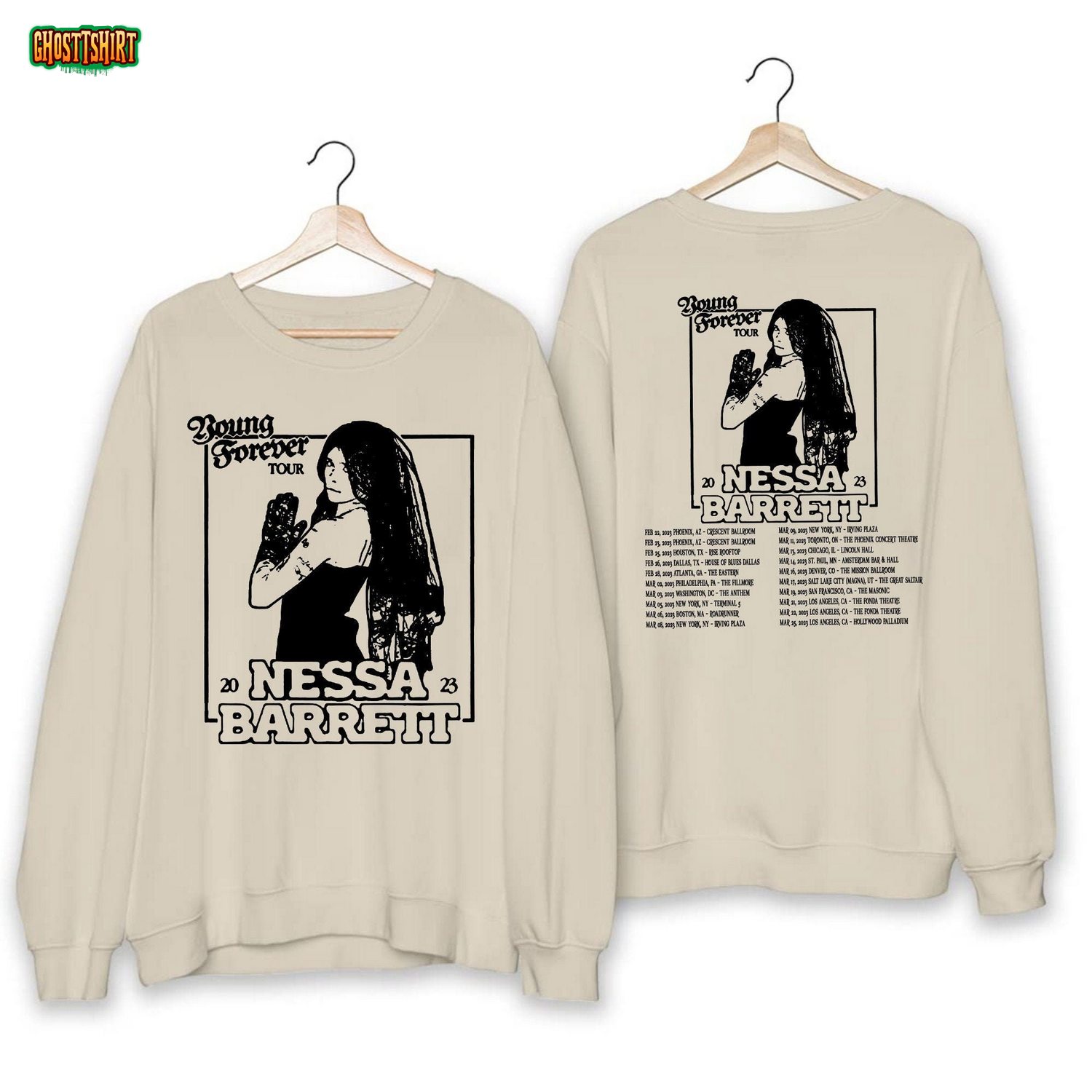 Nessa Barrett Young Forever Tour 2023 2 Sides Shirt