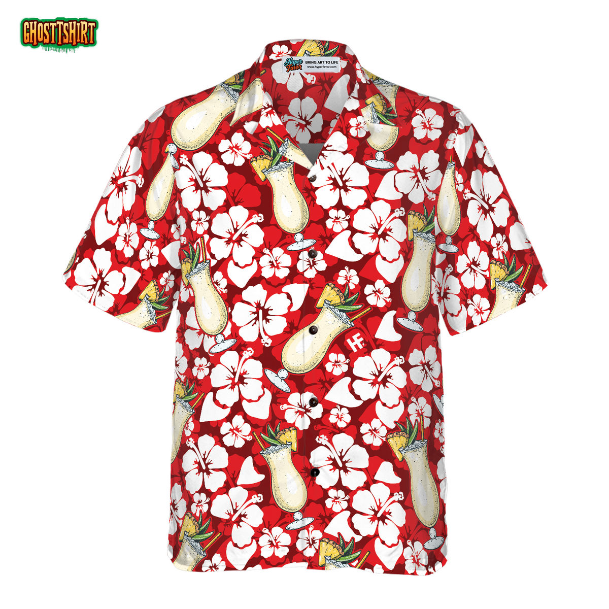 Pina Colada Cocktail Pattern Hawaiian Shirt