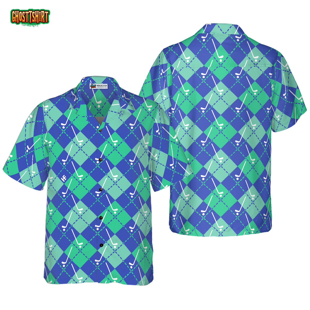 Plaid Golf Seamless Pattern Hawaiian Shirt